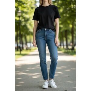 d.jeans Women's Size 16 Blue Wash Denim Ankle Plus Straight Jeans